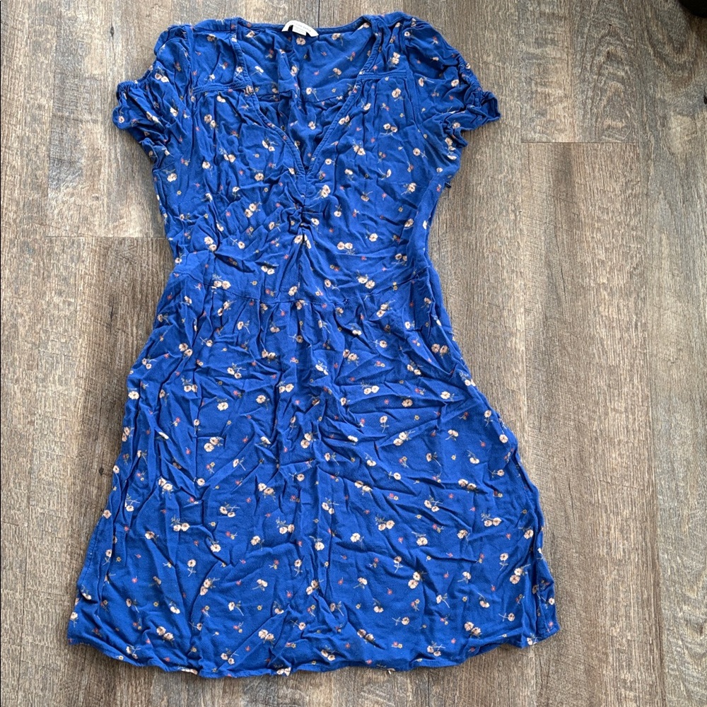 American Eagle Outfitters Blue Dress with Floral Accents